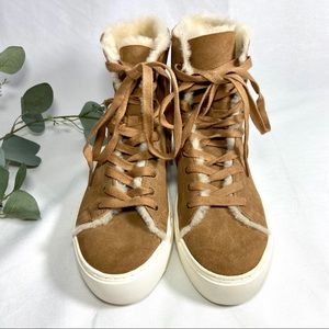 beven genuine shearling high top sneaker